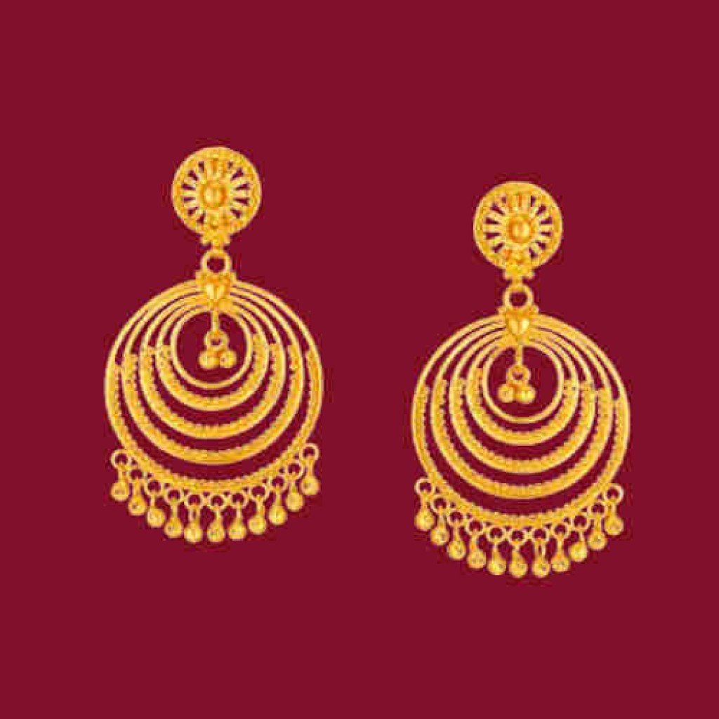 22Kt Gold Earrings With HUID Number